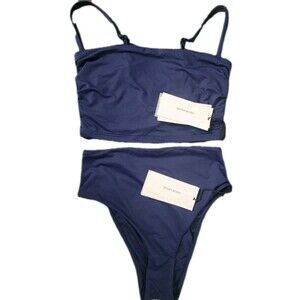 Bondi Born Embodee Bikini Set Maritime Blue Poppy Bottom Sandy Top M NWT
